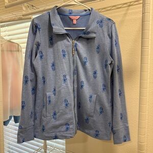 Lilly Pulitzer Blue Pineapple Pattern Jacket